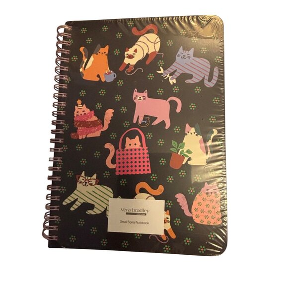 Vera Bradley Small Spiral Notebook Herding Cats 160 Sheets Interior Pocket NEW i - Picture 1 of 4